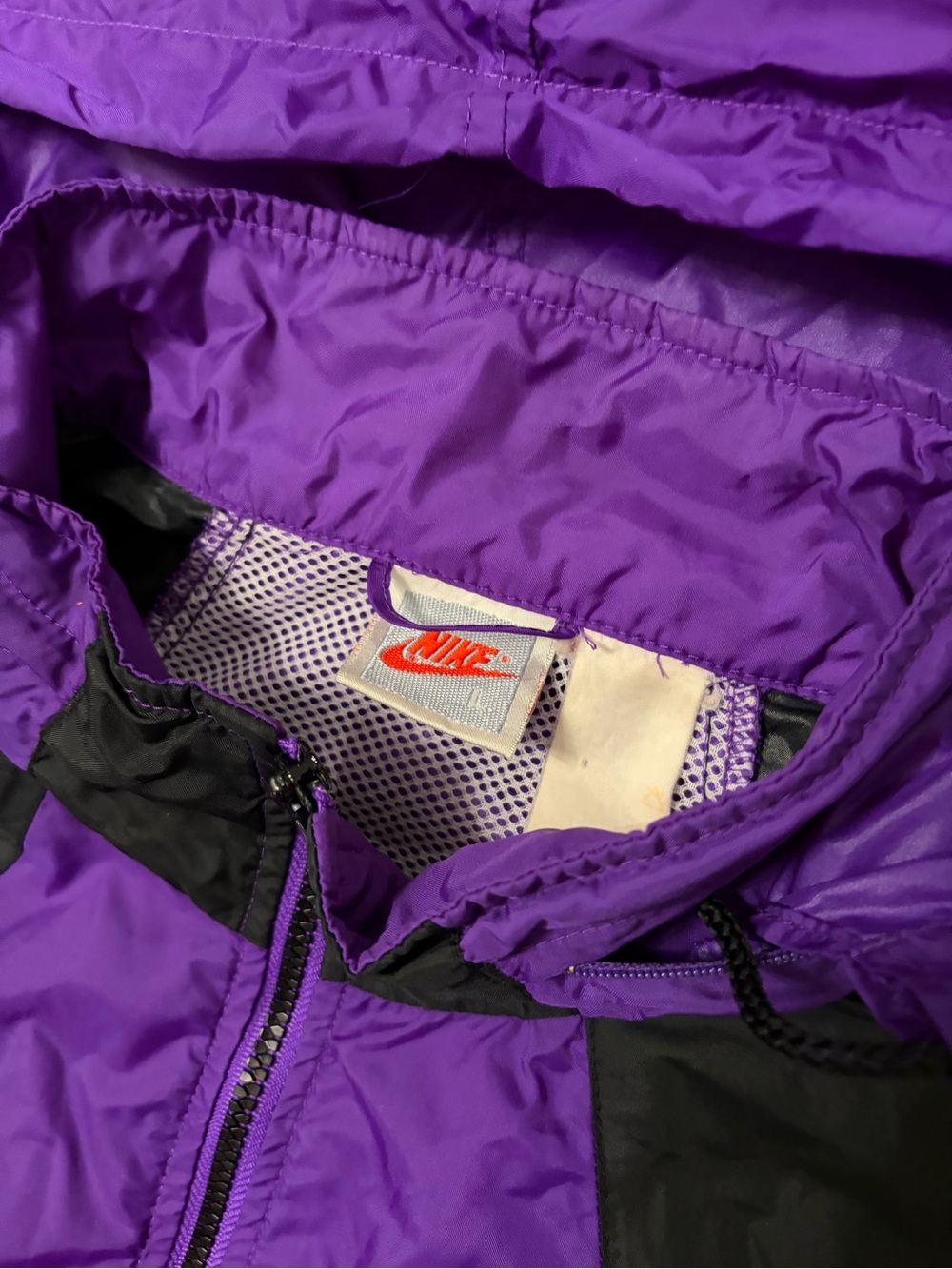 Vintage 90s Nike Purple Black Windbreaker Jacket image 5
